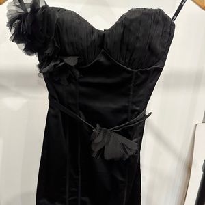 Bebe black fitted strapless dress